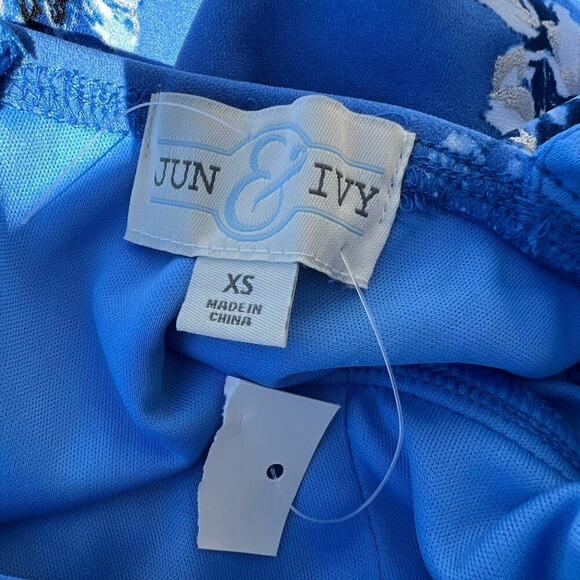 Jun & IVY, blue adjustable straps, flared skirt fitted top women's XS dress. - Picture 9 of 9